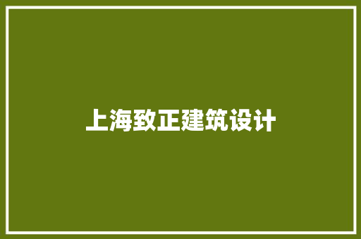 上海致正建筑设计