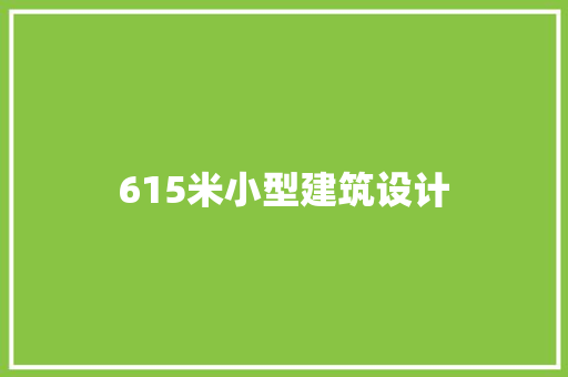 615米小型建筑设计