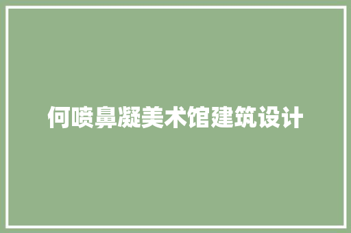 何喷鼻凝美术馆建筑设计