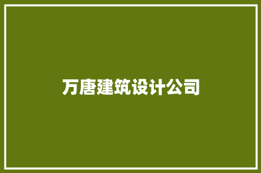 万唐建筑设计公司