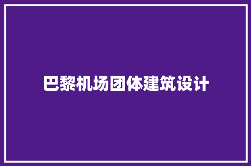 巴黎机场团体建筑设计