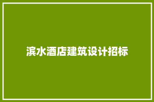 滨水酒店建筑设计招标