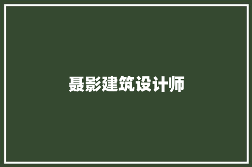 聂影建筑设计师
