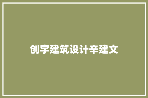 创宇建筑设计辛建文