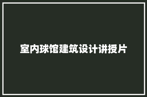 室内球馆建筑设计讲授片