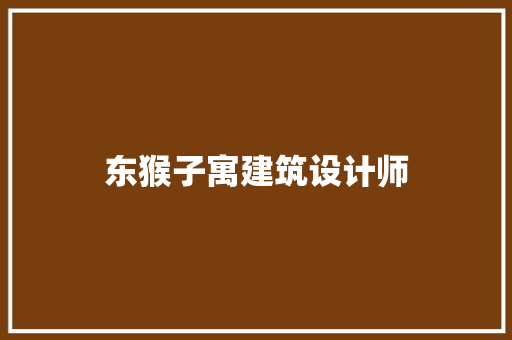 东猴子寓建筑设计师