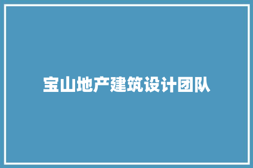 宝山地产建筑设计团队