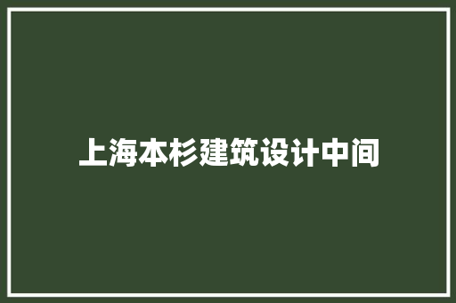 上海本杉建筑设计中间