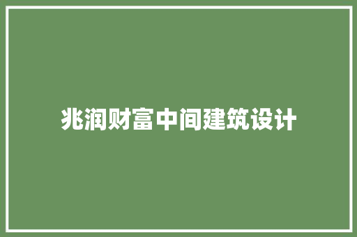 兆润财富中间建筑设计