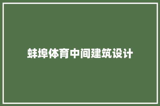 蚌埠体育中间建筑设计