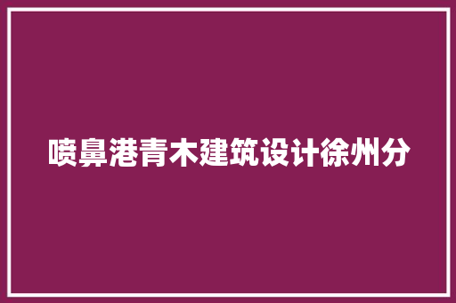 喷鼻港青木建筑设计徐州分