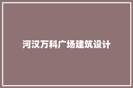 河汉万科广场建筑设计