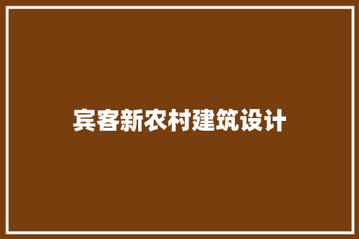 宾客新农村建筑设计