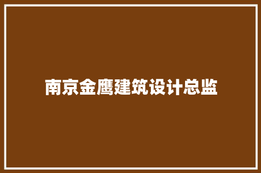 南京金鹰建筑设计总监