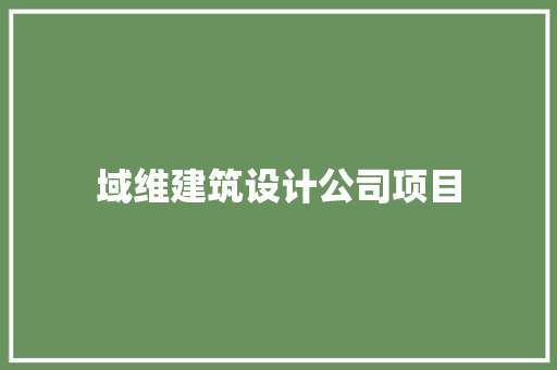 域维建筑设计公司项目