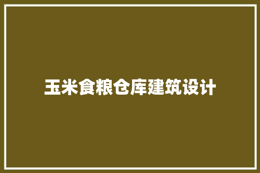玉米食粮仓库建筑设计