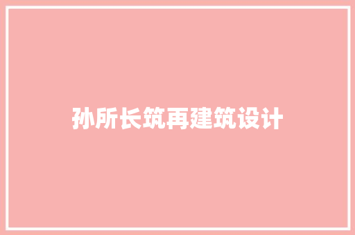 孙所长筑再建筑设计