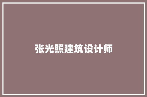 张光照建筑设计师