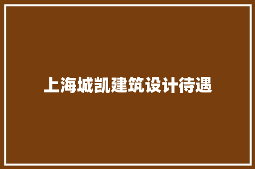 上海城凯建筑设计待遇