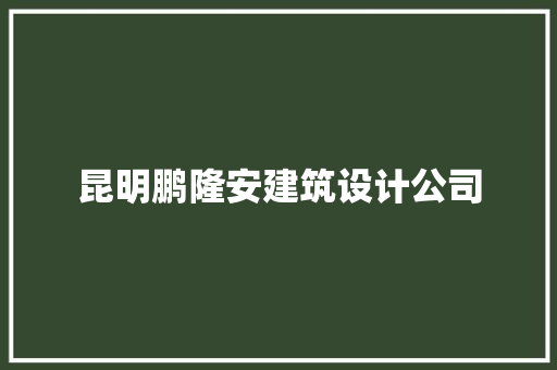昆明鹏隆安建筑设计公司