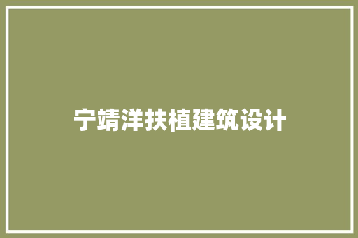 宁靖洋扶植建筑设计