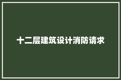 十二层建筑设计消防请求