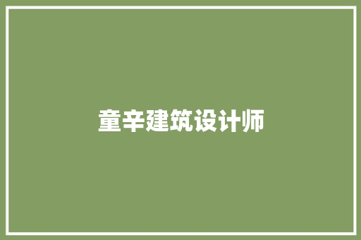 童辛建筑设计师 施工管理