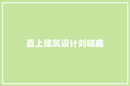 直上建筑设计刘晓鑫