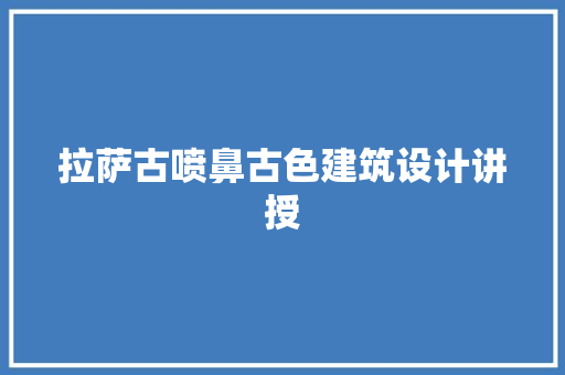 拉萨古喷鼻古色建筑设计讲授