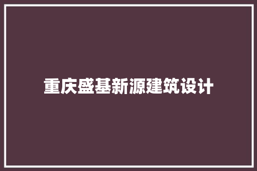 重庆盛基新源建筑设计