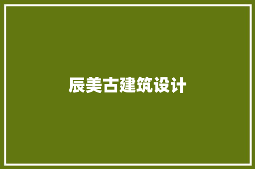 辰美古建筑设计