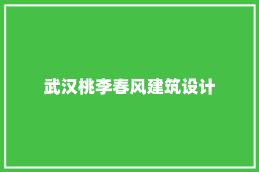 武汉桃李春风建筑设计