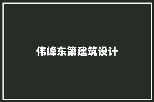 伟峰东第建筑设计