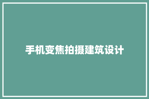 手机变焦拍摄建筑设计 常用建材