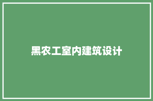 黑农工室内建筑设计