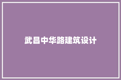 武昌中华路建筑设计