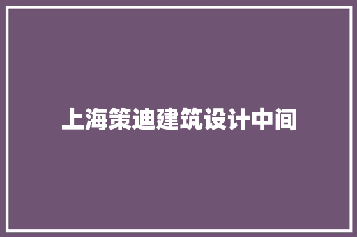 上海策迪建筑设计中间