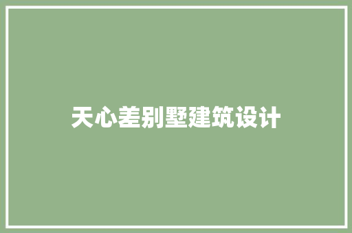 天心差别墅建筑设计