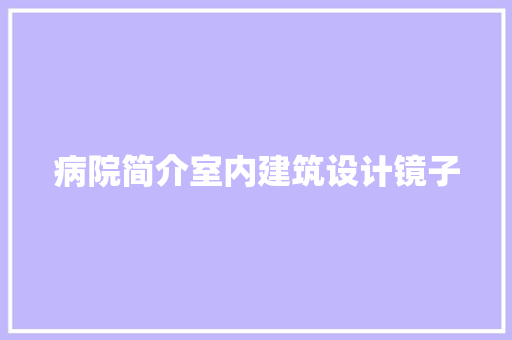 病院简介室内建筑设计镜子 设计原则