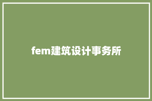 fem建筑设计事务所 常用建材