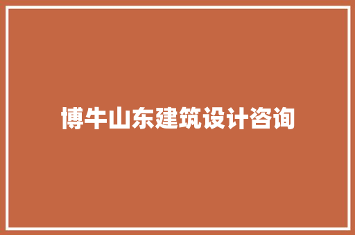 博牛山东建筑设计咨询 常见问题