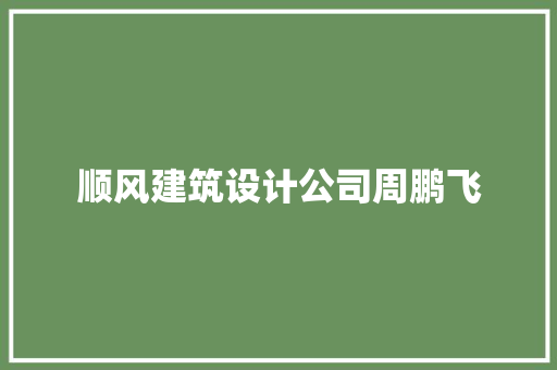 顺风建筑设计公司周鹏飞 新型材料