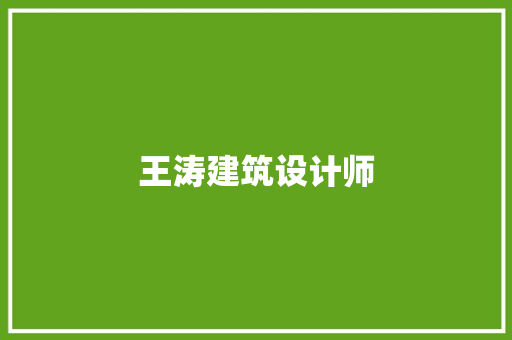 王涛建筑设计师 新型材料