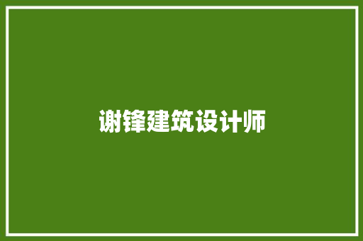 谢锋建筑设计师