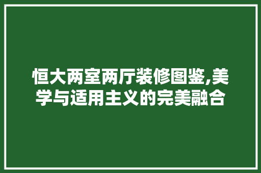 恒大两室两厅装修图鉴,美学与适用主义的完美融合 住宅建筑设计