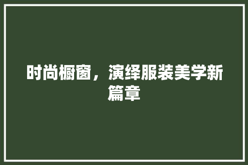 时尚橱窗，演绎服装美学新篇章