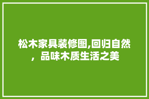 松木家具装修图,回归自然，品味木质生活之美 知识问答