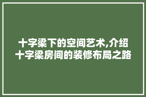 十字梁下的空间艺术,介绍十字梁房间的装修布局之路 建筑法规