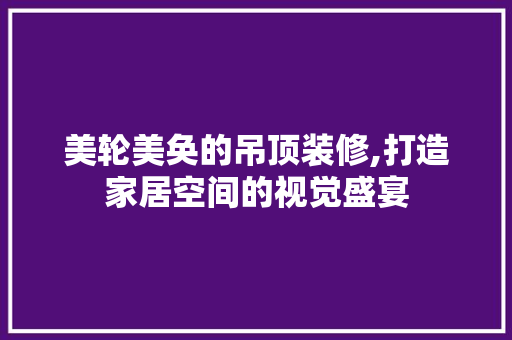 美轮美奂的吊顶装修,打造家居空间的视觉盛宴 常用建材