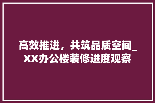 高效推进，共筑品质空间_XX办公楼装修进度观察 施工技术